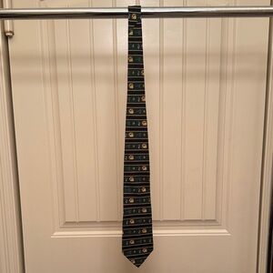 Tommy Hilfiger Navy/Green 100%Silk Tie with Fishing Designs